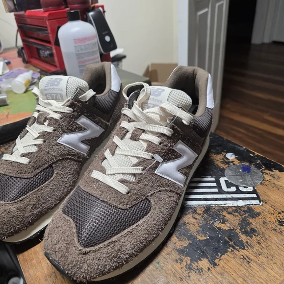 New Balance 574 Brown Mushroom Mens Size 12 - Picture 2 of 5